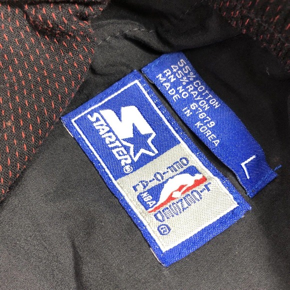 VINTAGE CHICAGO BULL STARTER SHORTS NBA BASKETBALL RED BLACK 90s RARE LARGE - Picture 7 of 12